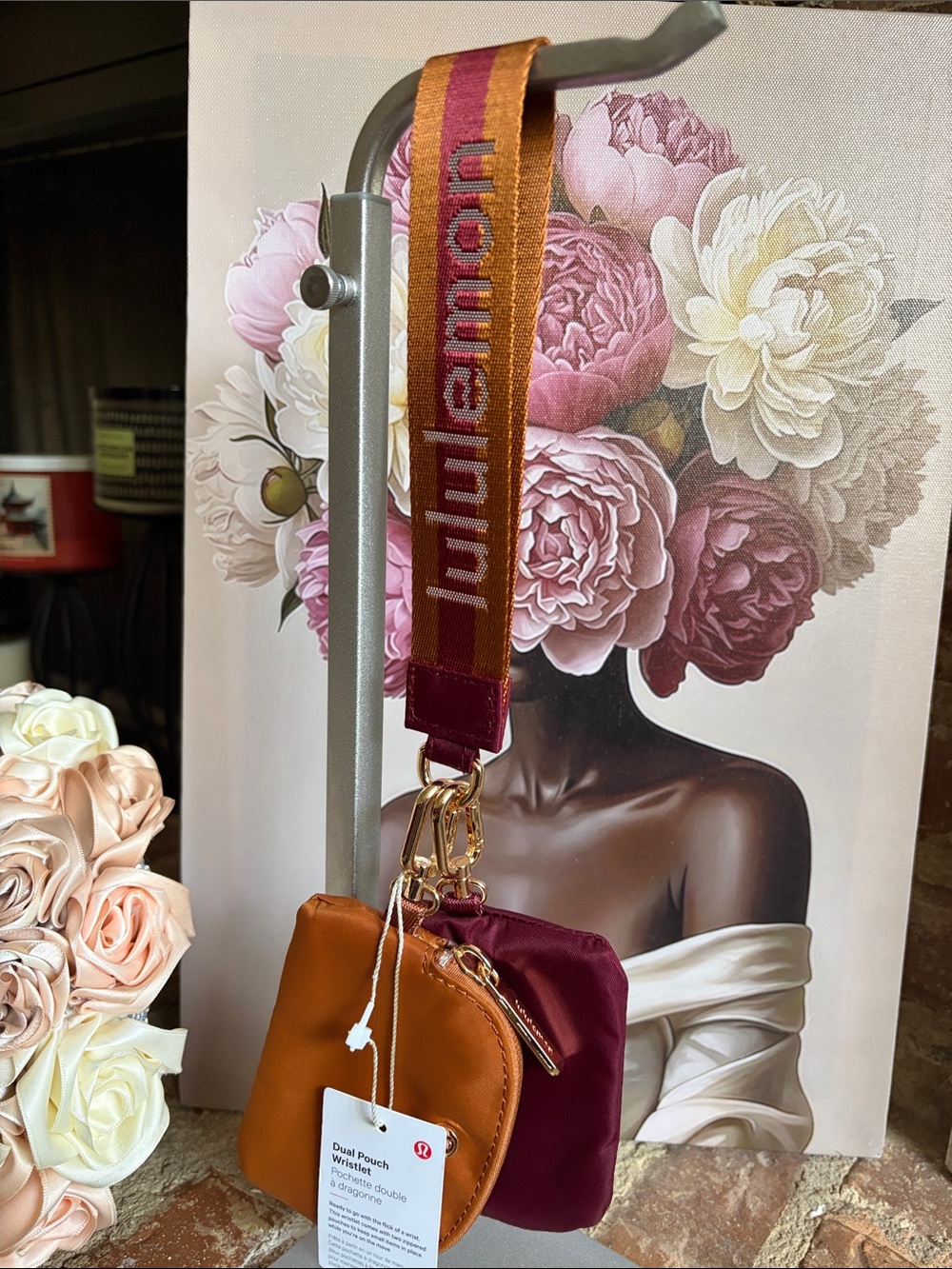 Lululemon Dual Pouch Crossbody - Orange & Burgundy